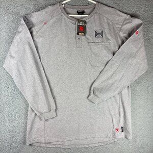 Ariat FR Work Flame Resistant Henley Shirt Mens XXL CAT 2 Silver Fox Heather